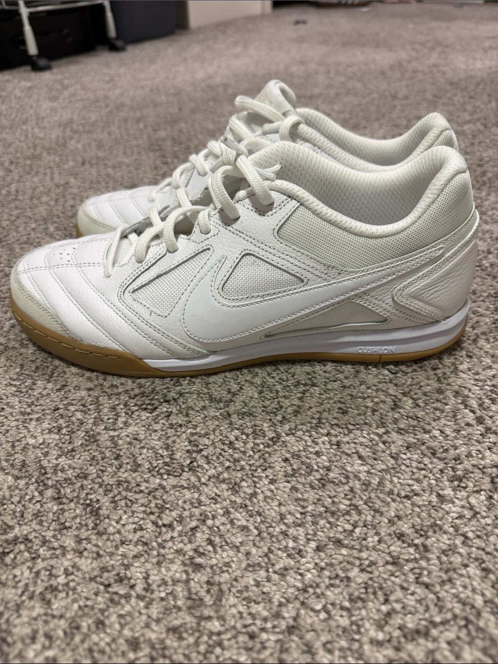 Nike Men’s  White Indoor Trainer with Gum Outsole